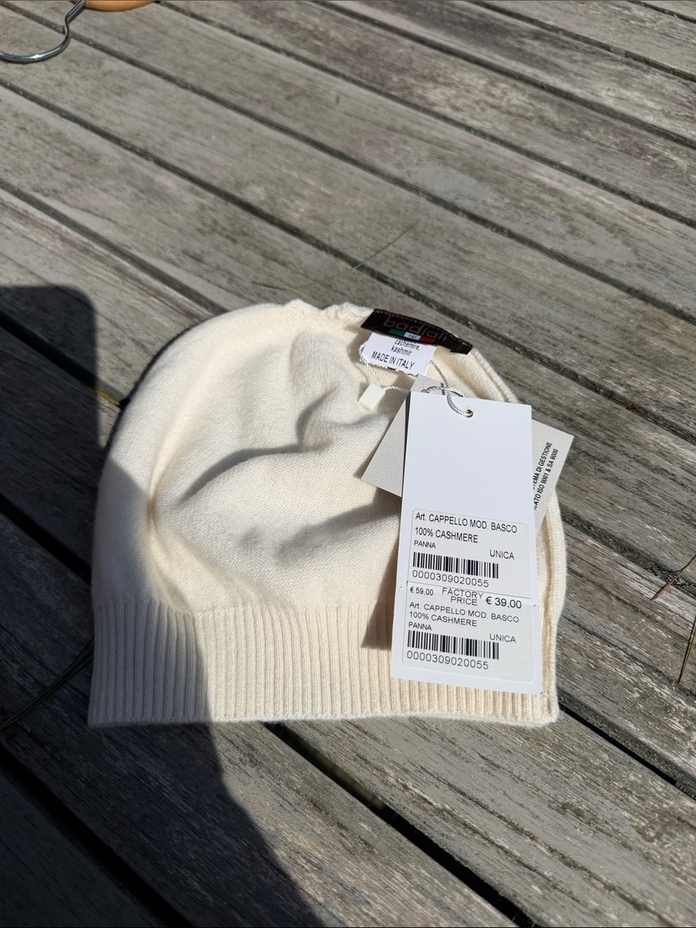 Adia Ivory Cashmere Slouch Beanie